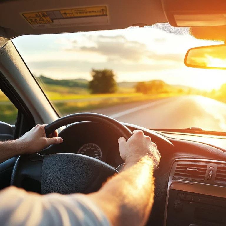 Man driving a car